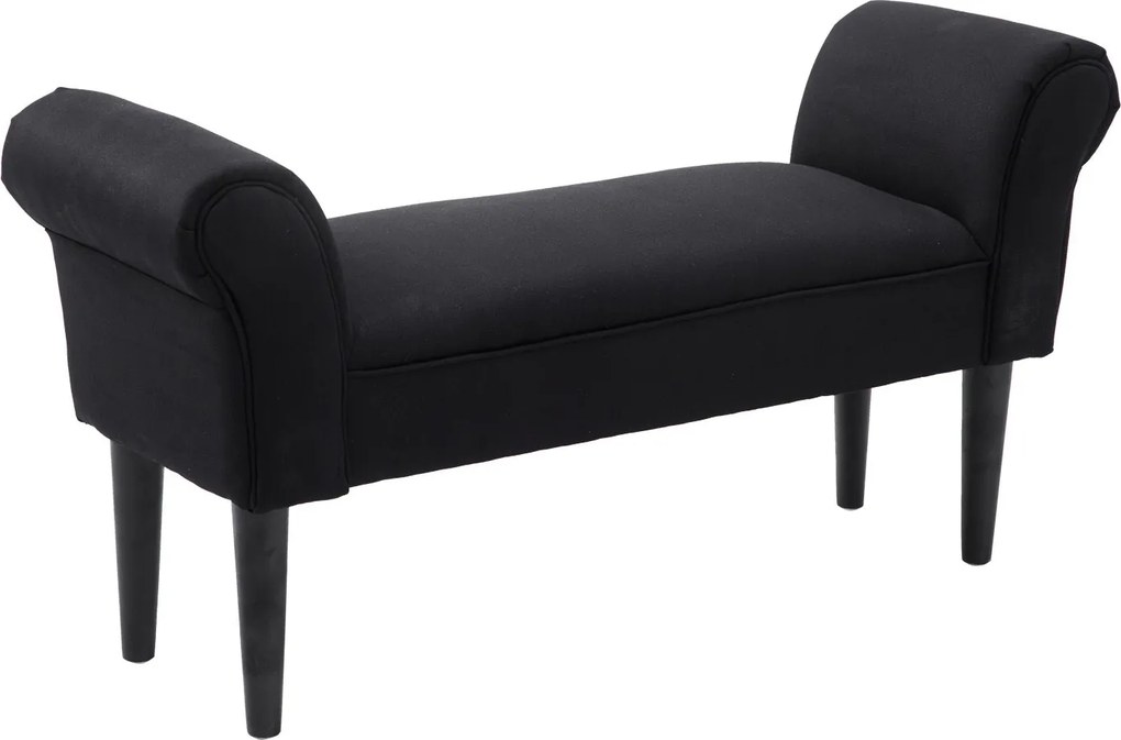 HOMCOM Ágy Pad, Kárpitozott Pad, Ülő Pad, Előtér Pad a Hálószobához, max. 130 kg Teherbírás, Vitorlavászon, Fekete, 102 x 36 x 51 cm | Aosom