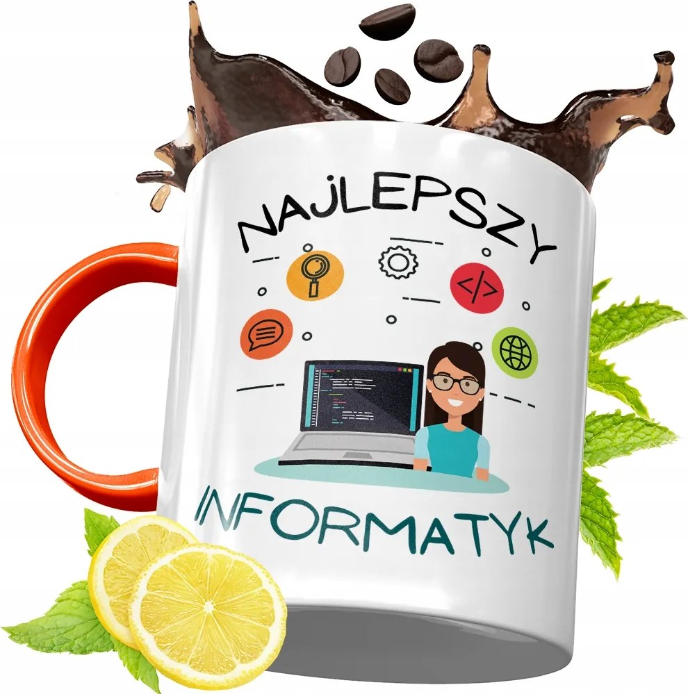 Narancssárga Bögre Informatikus Fejlesztőknek, fényképes nyomtatással