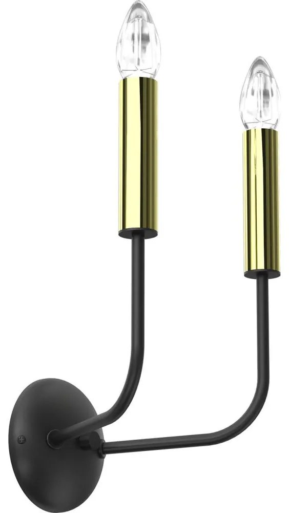 Fali lámpa AKASYA 2xE14/15W/230V fekete/arany