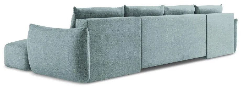 Kék kinyitható sarokkanapé (U alakú) Leila – Makamii