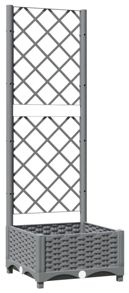 világosszürke PP rácsos kerti ültetőláda 40 x 40 x 121,5 cm