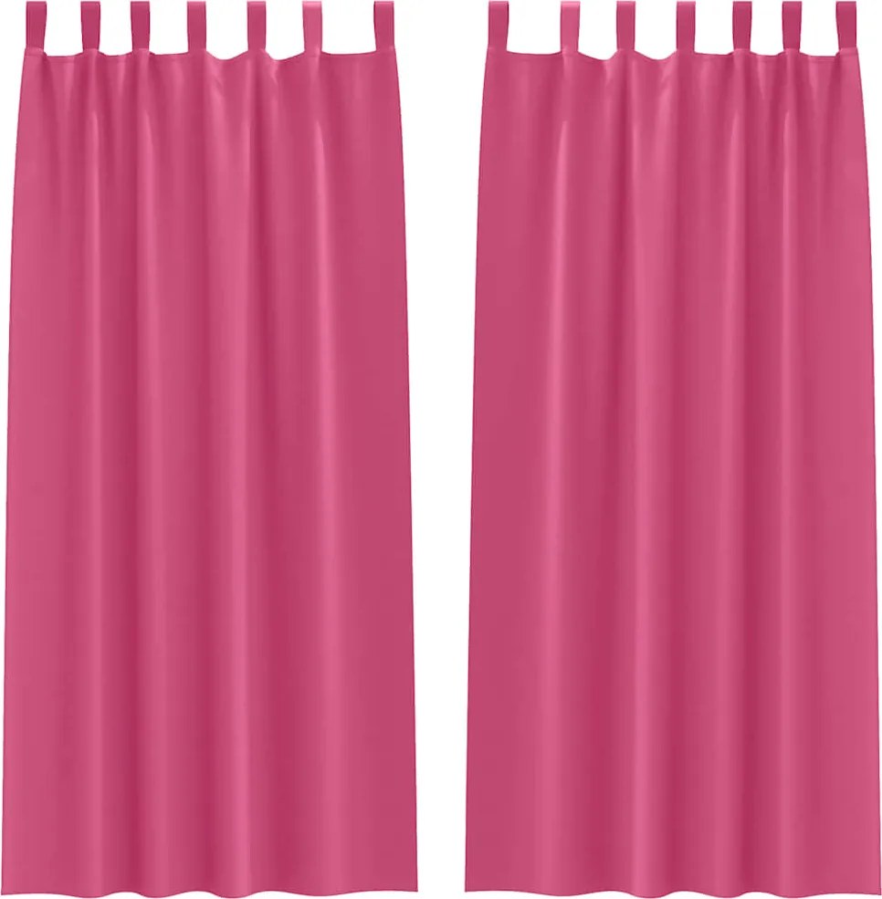 vidaXL Fekete Függöny Gyűrűkkel 2 pcs Élénk rózsaszín 225 x 140 cm