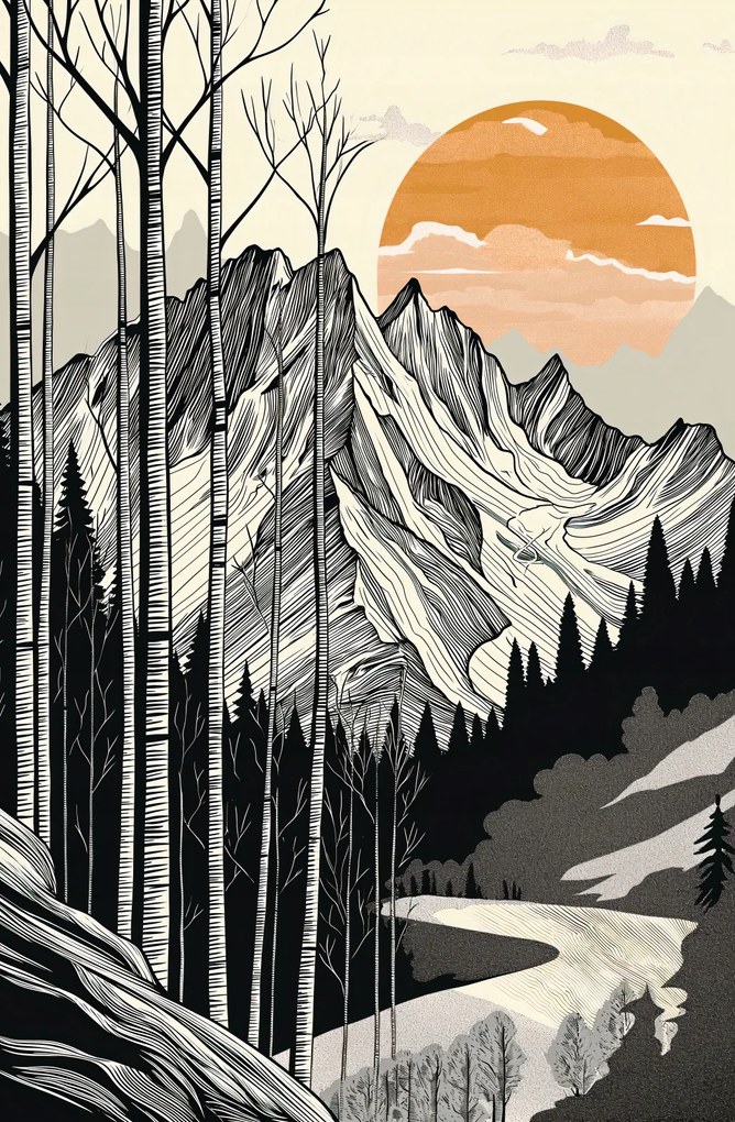 Poszter 56,6x86,4cm Hegyi fa