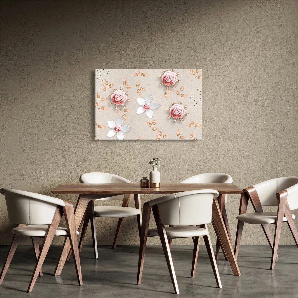 Kép - rózsa virágok (90x60 cm)