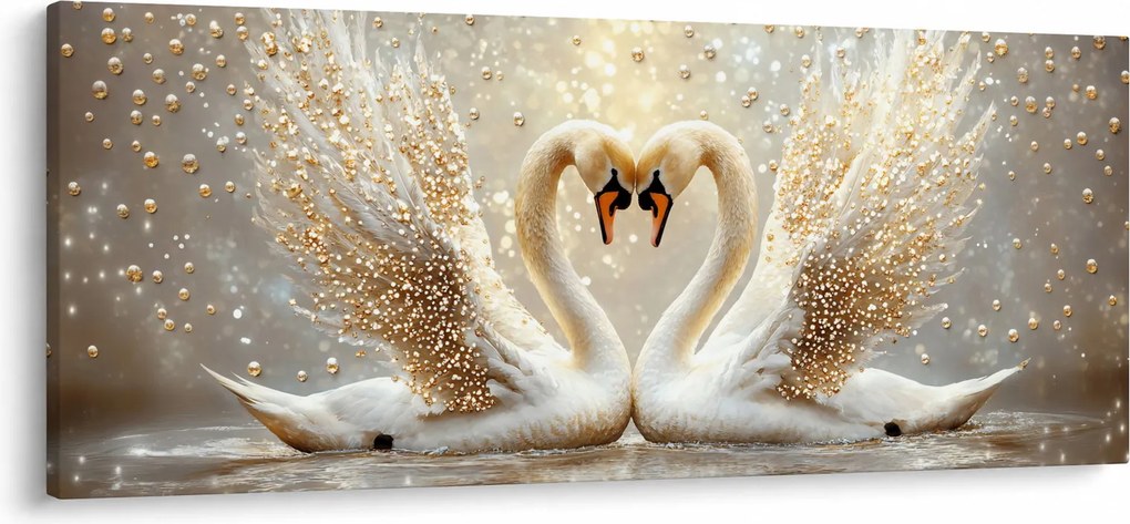 Kép - Arany hattyúk (120x50 cm)