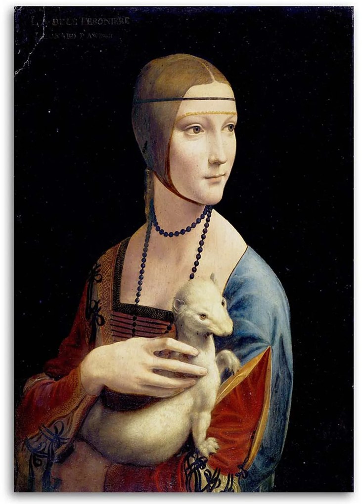Gario Vászonkép Hölgy hermelinnel - Leonardo da Vinci, reprodukció Méret: 70 x 100 cm