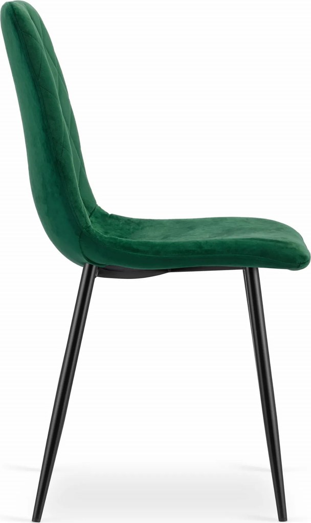 Étkező garnitúra 1 + 4, fekete asztal RAMOD 100x60 cm márvány dekor + zöld TURIN szék fekete lábakkal