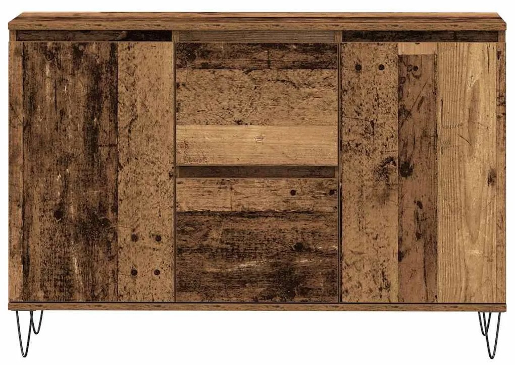 antik fa színű szerelt fa tálalószekrény 101,5 x 35 x 70 cm