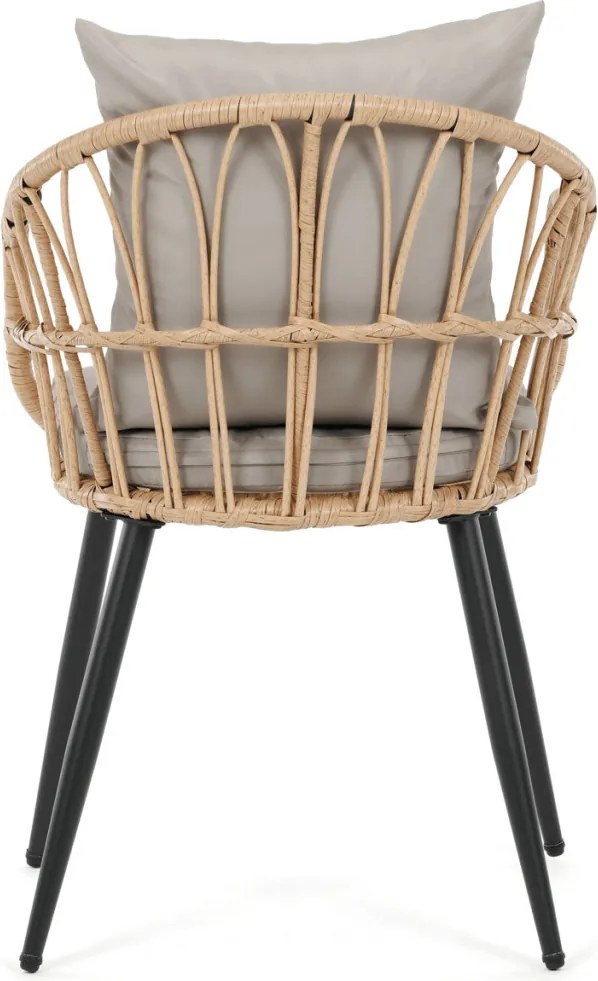 Kerti szék, fém, polyrattan, bézs, AZ-F1406 NAT