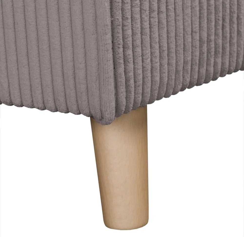 Szürke kordbársony sarokkanapé (bal oldali) Ariella – Ropez