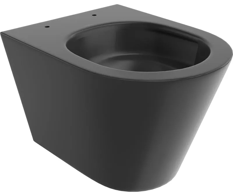 Mexen Rico, fali WC csésze 490x360x370 mm, Perem nélküli Tornado, matt fekete, 3372XX85T