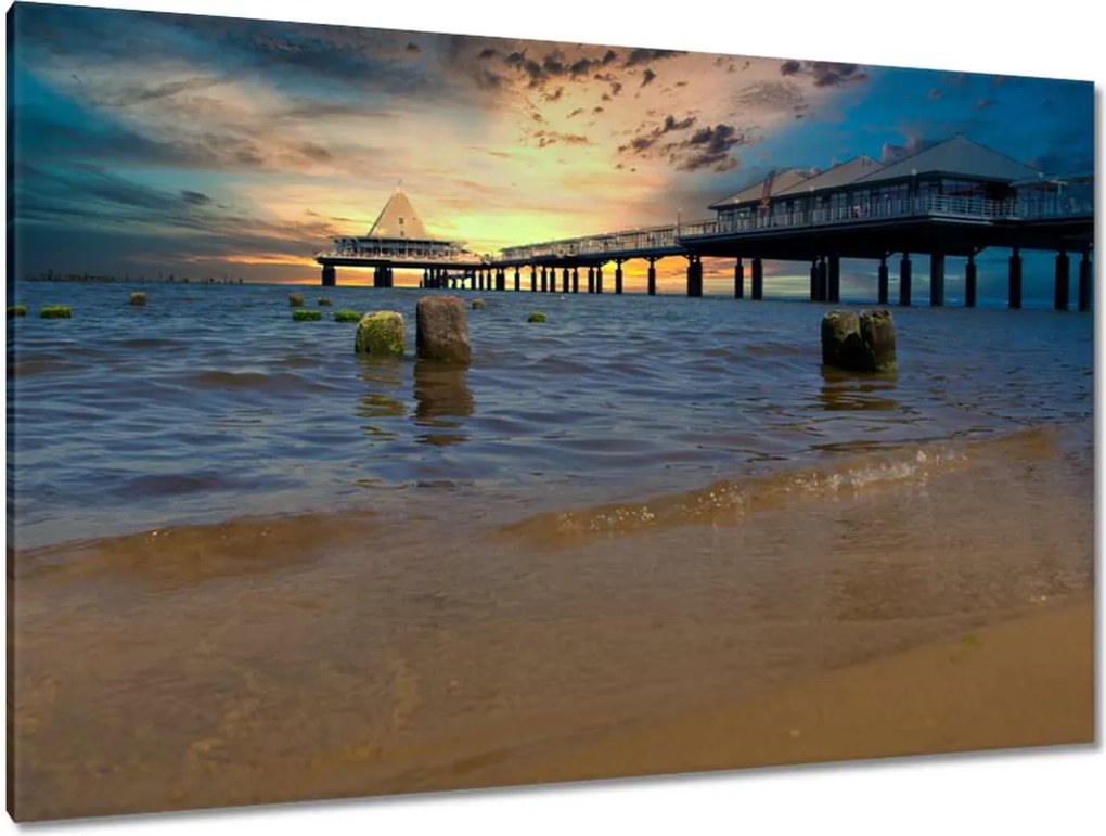 Vászonkép 120x80 Naplemente a tengerparton