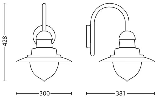 Philips 01652/52/16 - Kültéri fali lámpa MYGARDEN RAINDROP 1xE27/53W/230V
