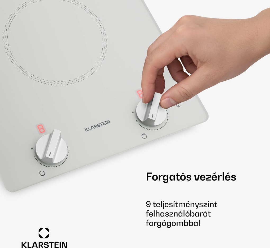 Klarstein Kochheld indukciós főzőlap | Elegáns és erőteljes | 2 főzőzóna | 3500 W | 30 cm
