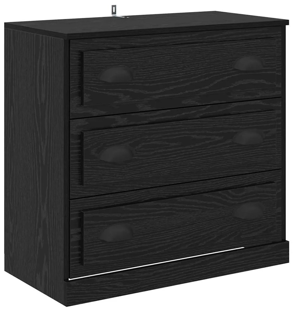 Oldalszekrények 2 pcs Fekete tölgy 70 x 35,5 x 67,5 cm Faanyag