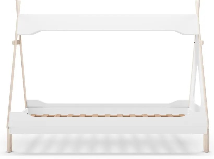 Fehér házikó alakú borovi fenyő gyerekágy 90x190 cm Nora – Marckeric