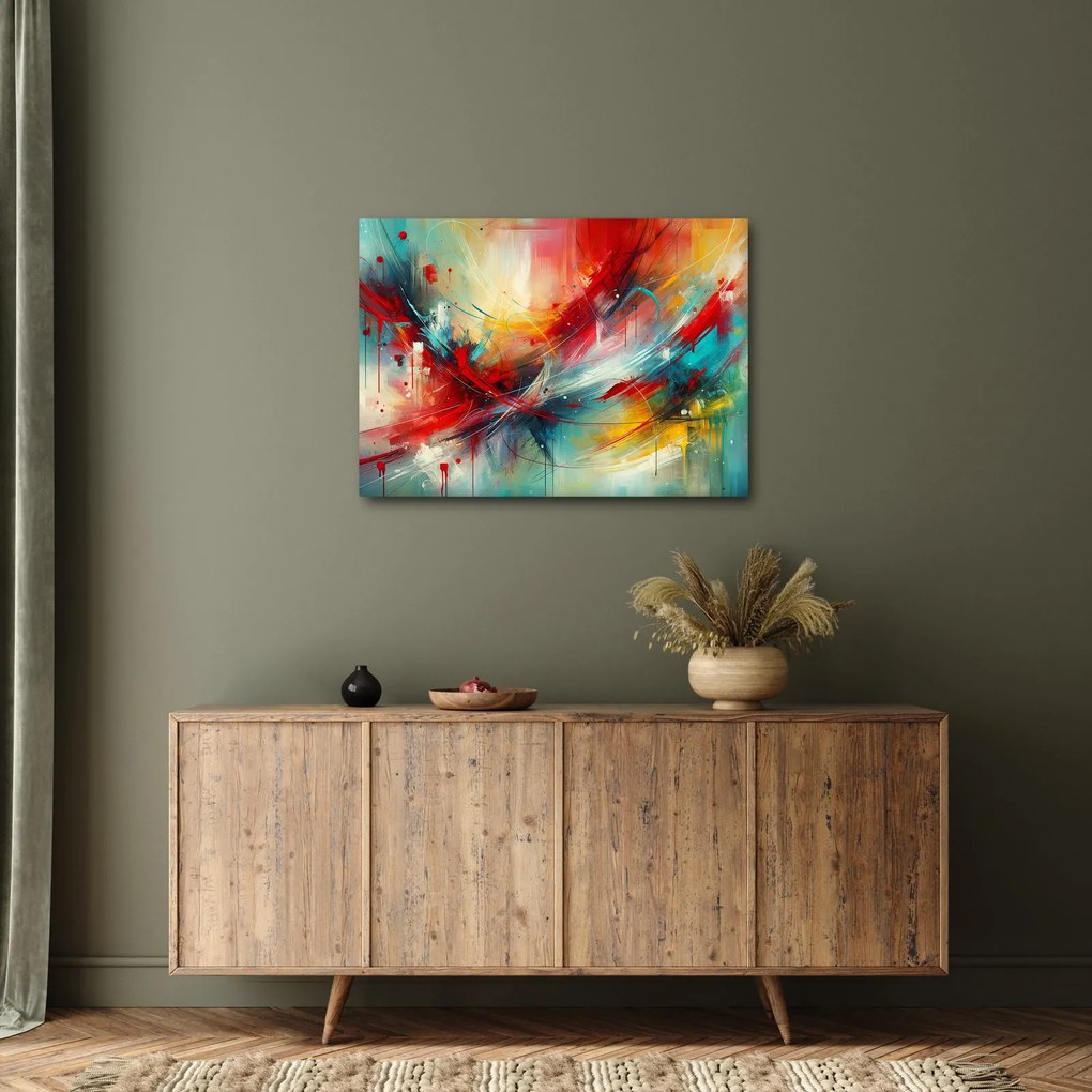 Kép – Absztrakció pirossal (70x50 cm)