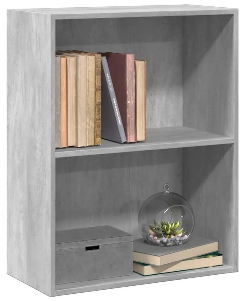 2 szintes betonszürke forgácslap könyvszekrény 60x30x76,5 cm