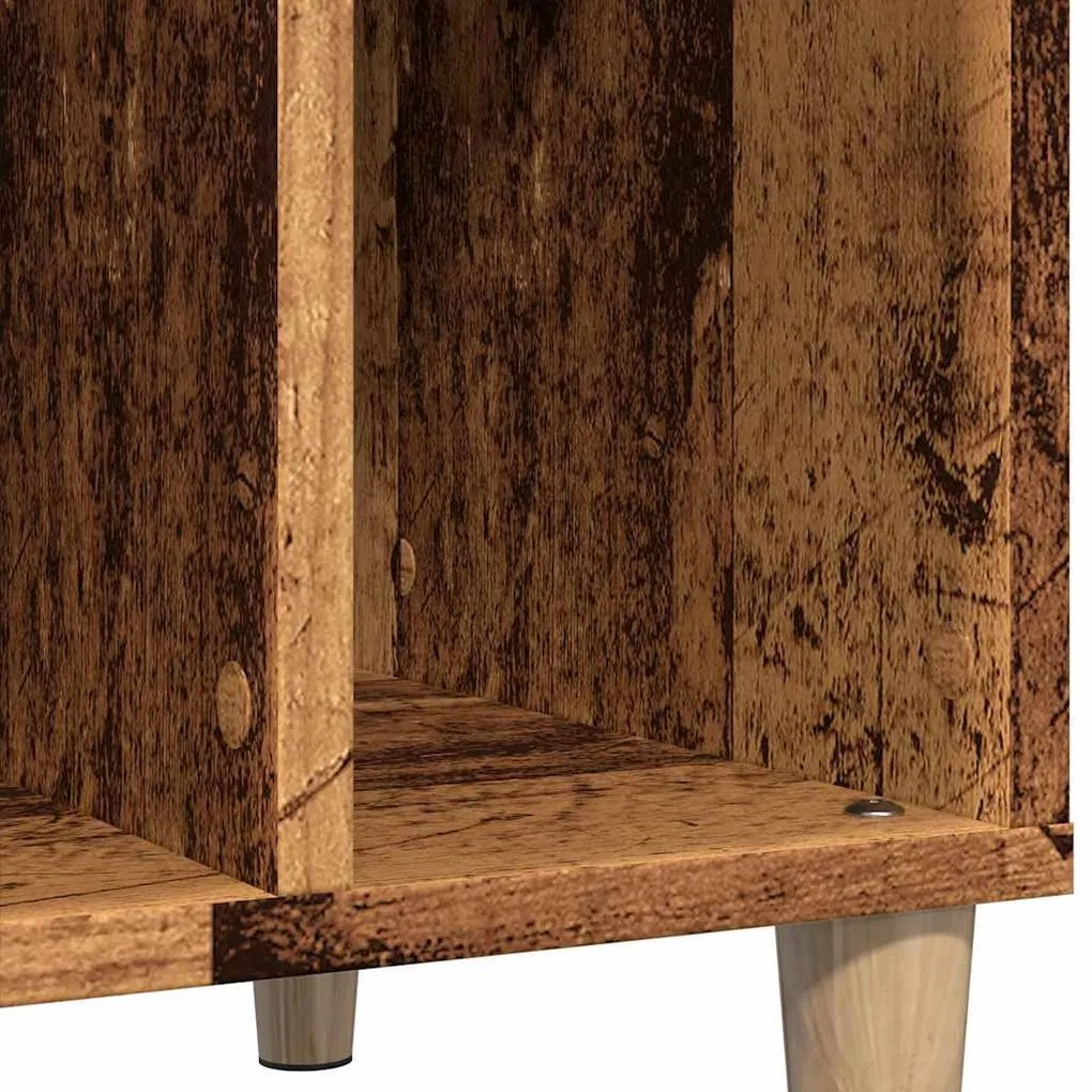 antik fa színű szerelt fa hanglemezszekrény 100 x 38 x 48 cm