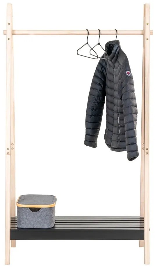 Fekete ruhatartó állvány tömör paulownia fából Torino - House Nordic
