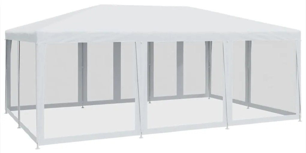 fehér HDPE rendezvénysátor 10 hálós oldalfallal 6 x 4 m