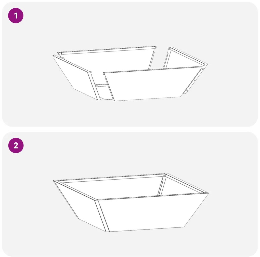Fém Növényágy Rozsdamentes acél 50 x 50 x 15 cm Dekoratív Betétek