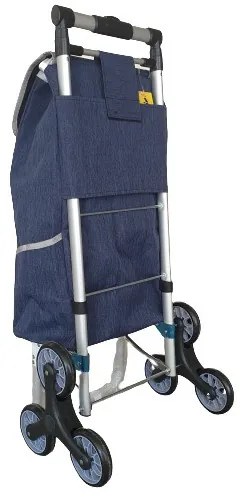 Zsibó kék lépcsőjáró gurulós bevásárlótáska teleszkópos