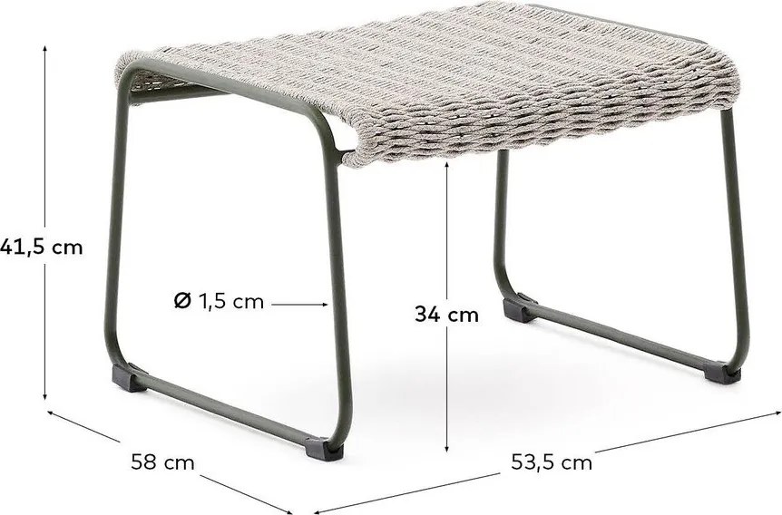 Szürkészöld kerti puff Maurina – Kave Home