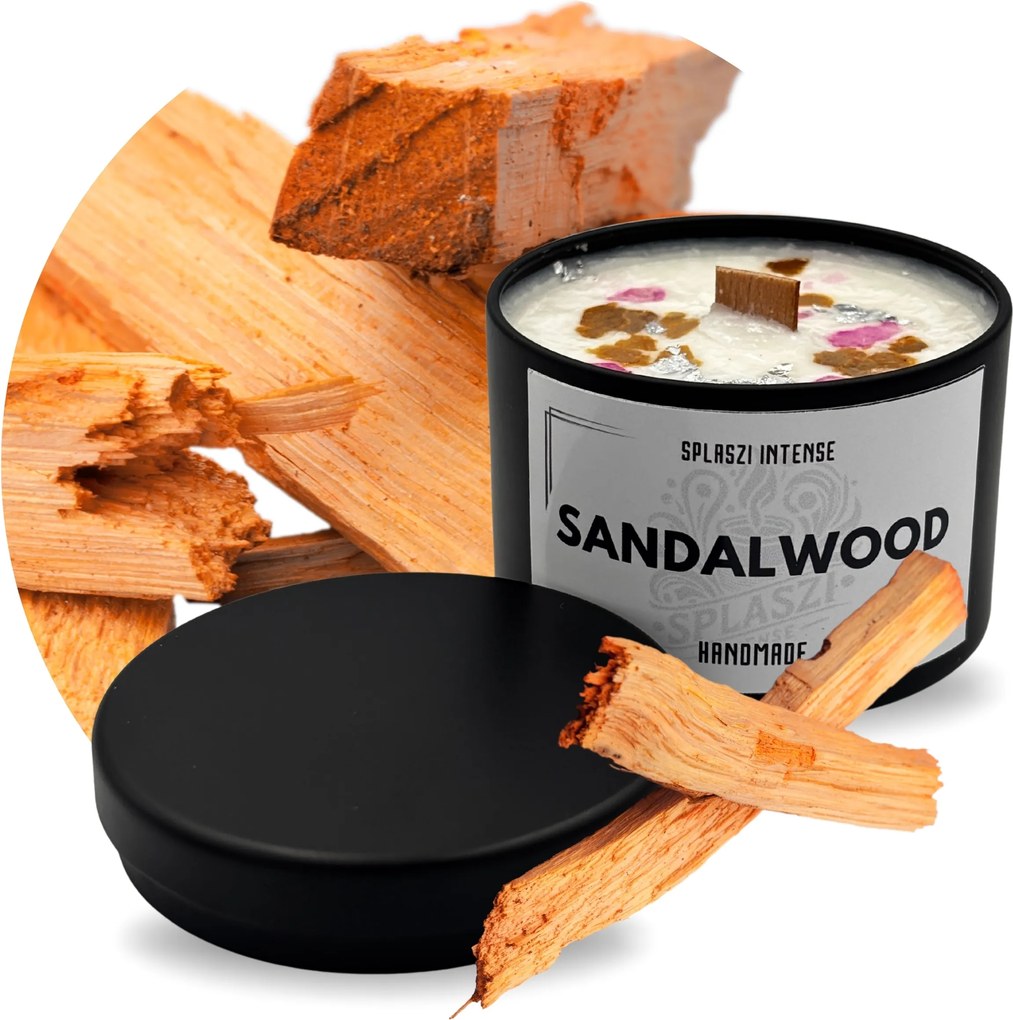 Gyertya otthonra szantálfa illattal Szójaviasz Fa kanóc