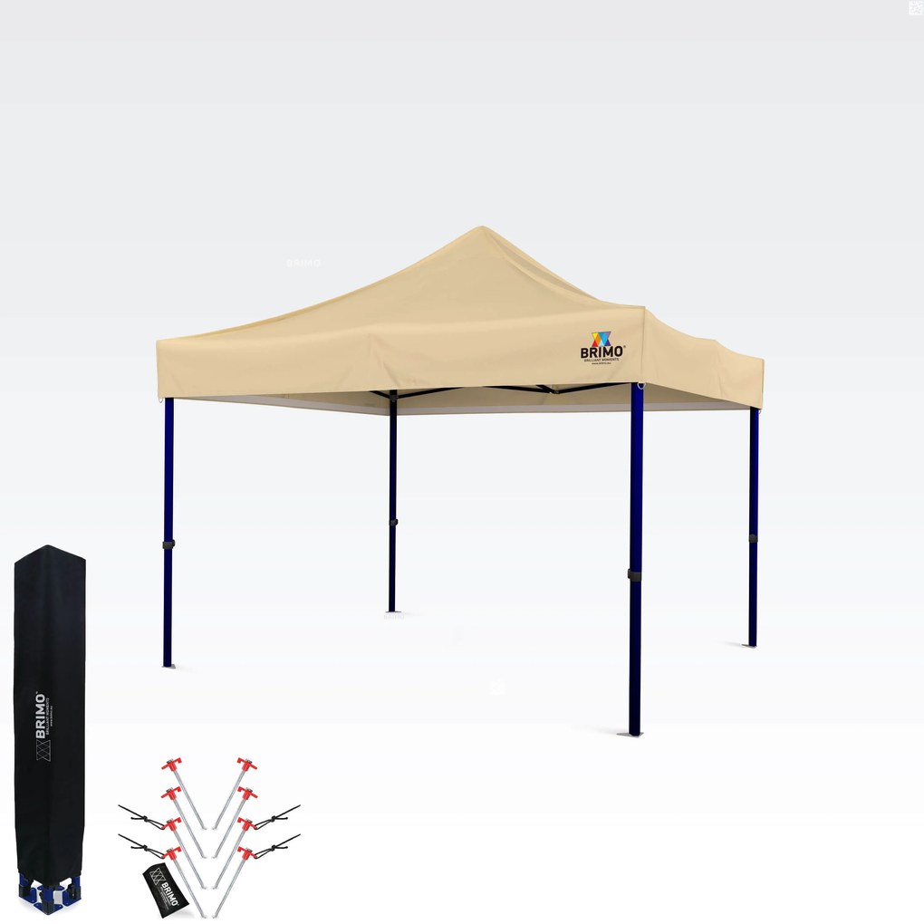 Összecsukható sátor 3×3 m – Gyors felállítás és 100% védelem bulikhoz és ünnepségekhez - 3 oldalfal nélkül - Bézs