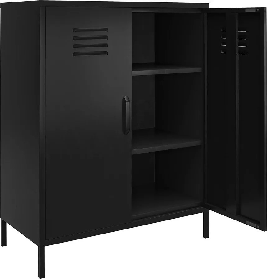 Fekete fém szekrény 40x102x80 cm Mission District – Støraa