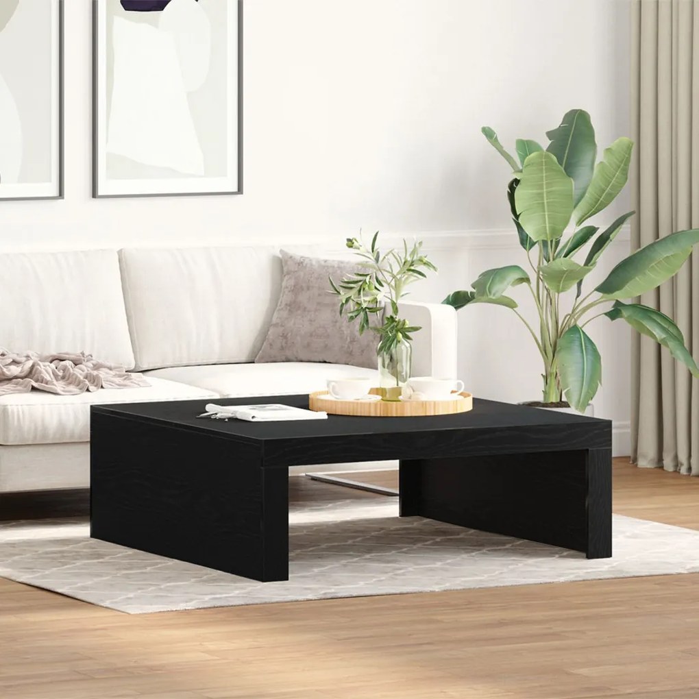 Fekete Tölgy Kávézóasztal - 100 x 100 x 35 cm, Minőségi Mérnöki Fából készült