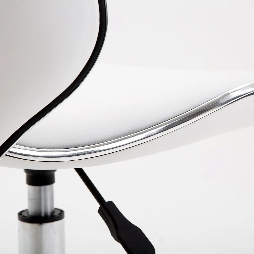 HOMCOM Görgős Pad Lábmunka Szék Állítható Magassággal 44-56 cm és Háttámlával, 360°-ban Forgatható Irodai Szék Masszázsszalonhoz, Irodához, Klinikához