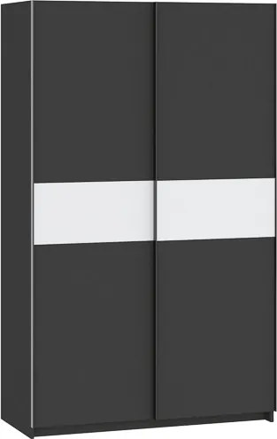 BERNO ruhásszekrény, 120 cm | Antracit + Fehér