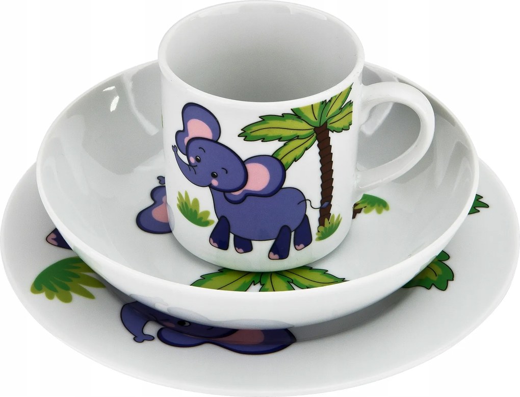Gyerek edénykészlet Elefánt porcelán