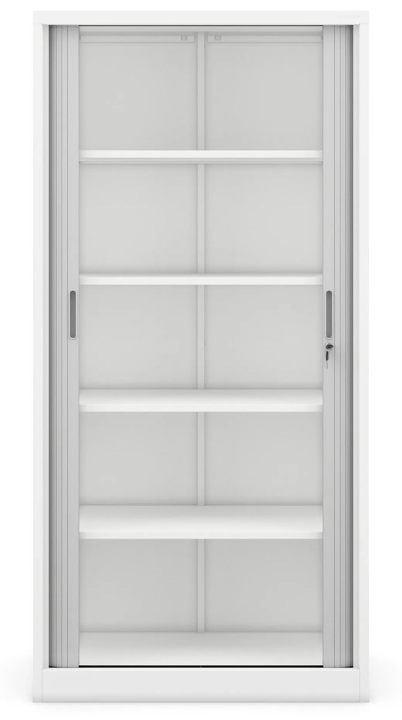 Fém szekrény harmonika ajtókkal DAMIAN, 900 x 1850 x 450 mm, fehér-szürke