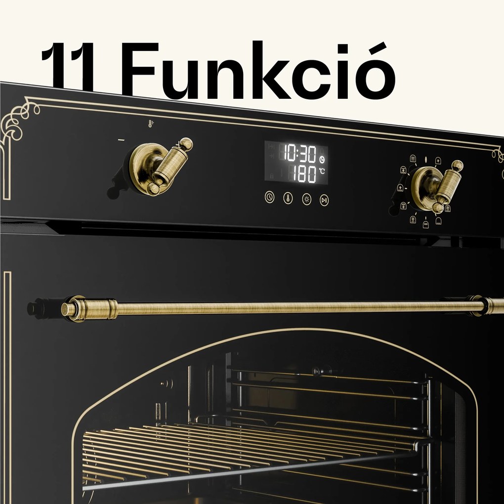 Klarstein Victoria piro-sütő | elektromos sütő pirolízis funkcióval | 3150 W | 76 l | 60 cm