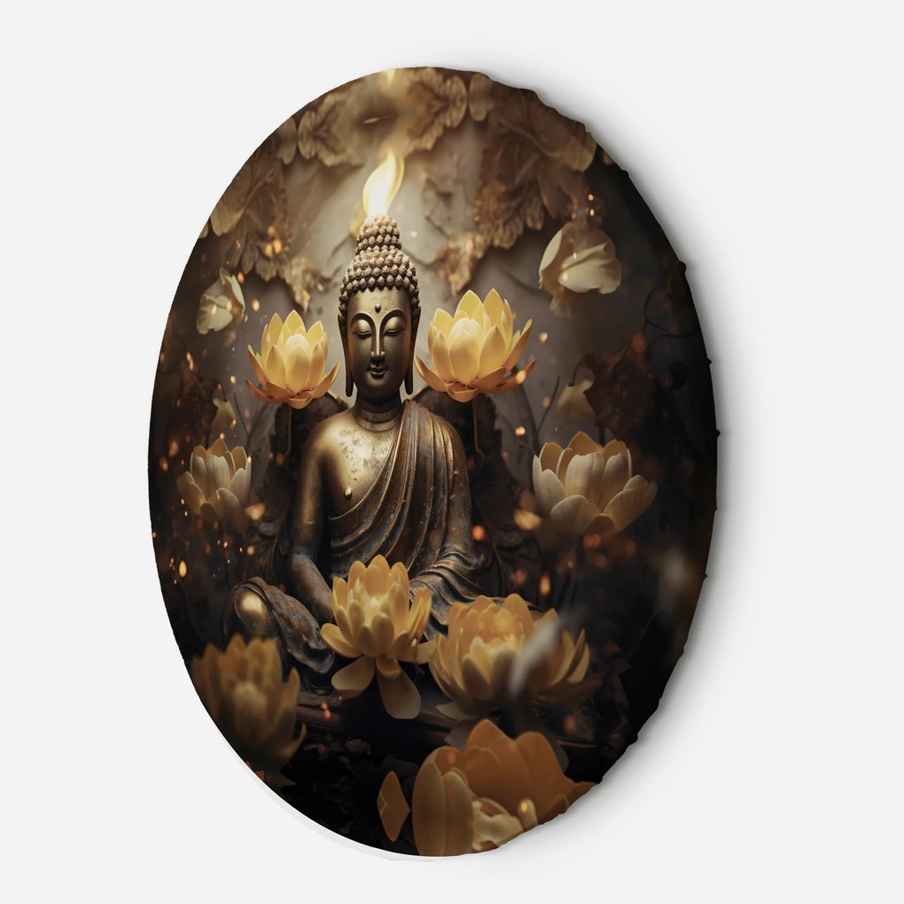 Gario Kerek vászonkép Arany Buddha és lótuszvirág Méret: 40 x 40 cm