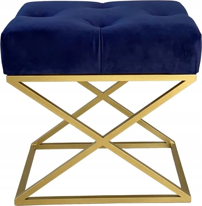 Pad puff kárpitozott fém loft sötétkék arany