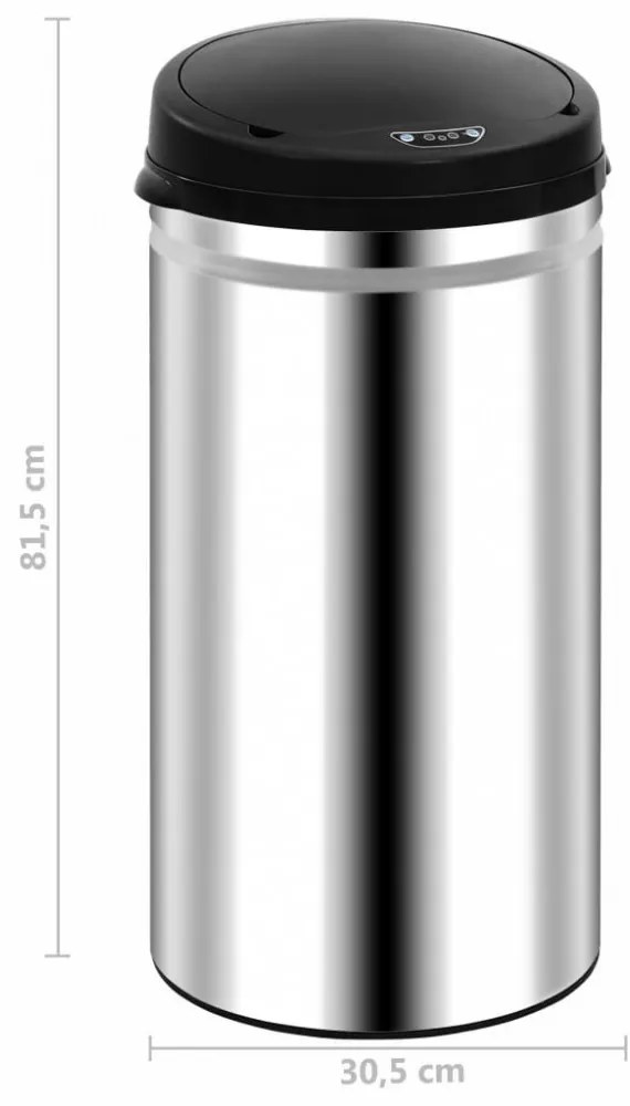 automata érzékelős rozsdamentes acél szemeteskuka 50 L