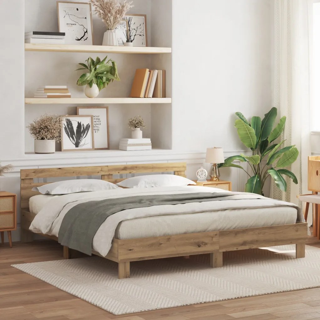 Fa ágykeret Kézműves tölgy Tömör tölgyfa 200 x 200 cm Ágykeret