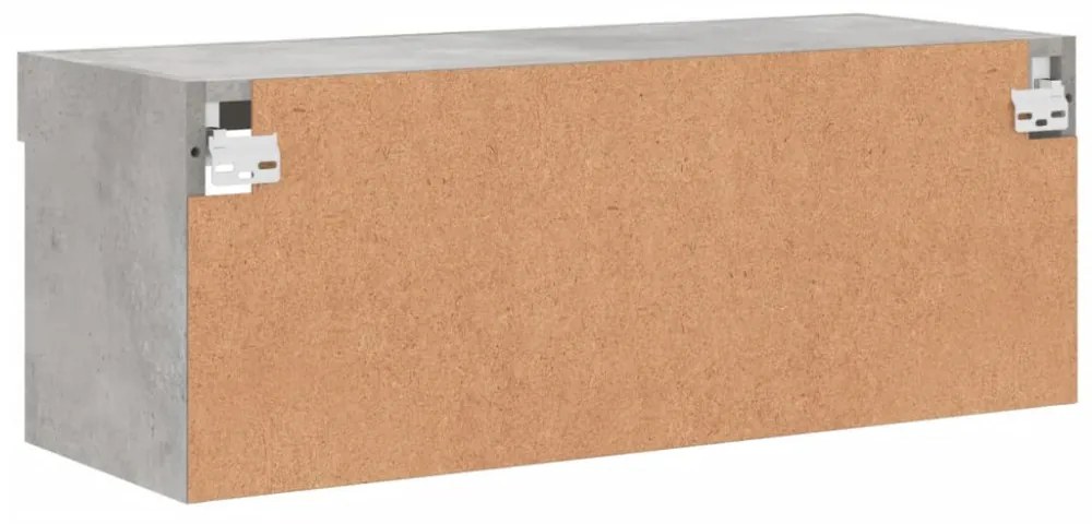 betonszürke TV-szekrény LED-világítással 80 x 30 x 30 cm