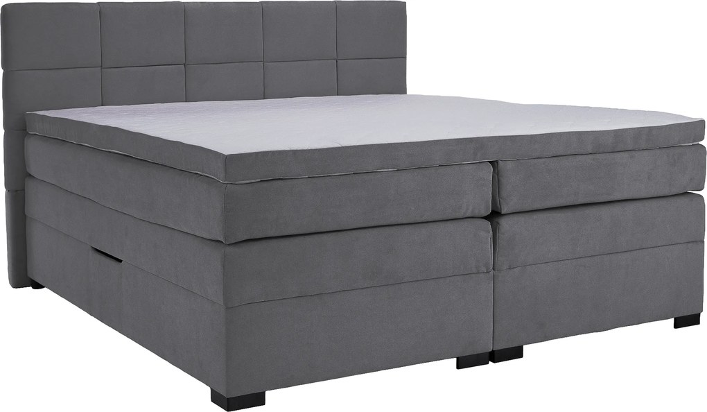 Boxspring ágy, 180x200, szürke, APRIL