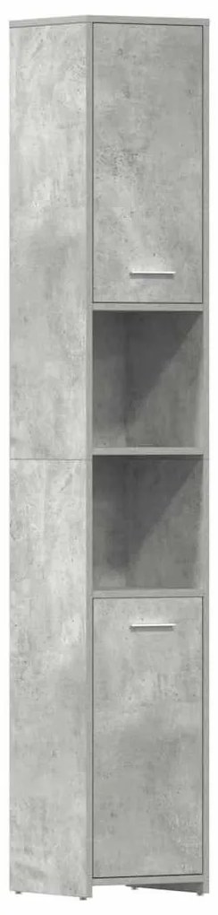 Betonszürke szerelt fa fürdőszobaszekrény 30 x 30 x 183,5 cm