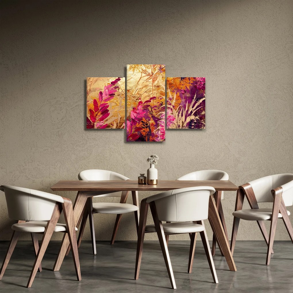 Kép - Absztrakt festmény virágok II. (90x60 cm)