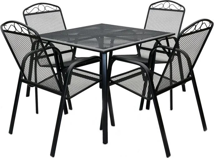 ROJAPLAST Kerti asztal fémből 72 x 90 x 90 cm