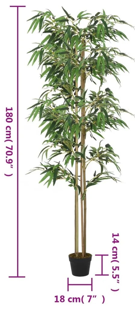 zöld mű bambusz fa 1216 levéllel 180 cm