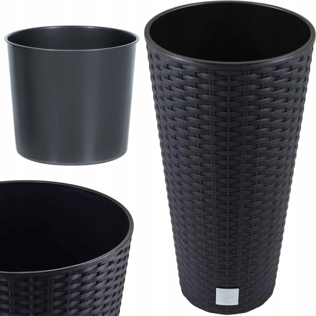 Kerek rattan kaspó 20cm magas kaspó távtartó betét