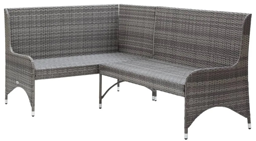 2 db szürke polyrattan kerti sarokkanapé