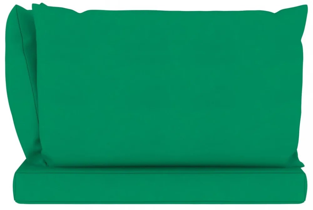 3 db zöld szövet raklapkanapé-párna